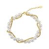 Wholesale Women's Bohemian Style 925 Sterling Silver Geometric Beads Clavicle Chain Necklace With Electroplating