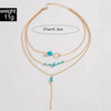Wholesale Women's Bohemian Style Vintage Turquoise Flower Turtle Shell Alloy Resin Necklace Electroplated