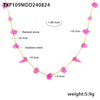 Wholesale Women's Boho Style Pink Natural Stone 316L Stainless Steel Handmade Collarbone Necklace Bracelet