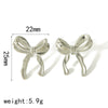 Wholesale Women's Bow Tie Pattern Stainless Steel Earrings With Pvd Furnace Vacuum Real Gold Plating