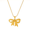 Wholesale Women's Bow Tie Pattern Titanium Steel And Stainless Steel O Chain Clavicle Necklace With Electroplating