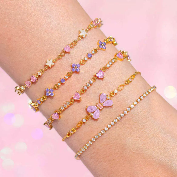 Wholesale Women's Bow Zircon Bracelet Copper Plastic Set With Diamonds