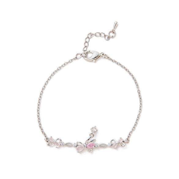 Wholesale Women's Bow Zircon Bracelet Copper Plastic Set With Diamonds