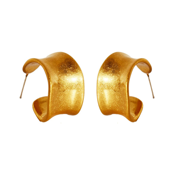 Wholesale Women's Brass And 925 Silver Needle Geometric Wave Cshaped Electroplated Earrings