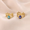 Wholesale Women's Brass Electroplated Devil's Eye Heart Eye Open Bracelet Ring