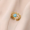 Wholesale Women's Brass Electroplated Devil's Eye Heart Eye Open Bracelet Ring