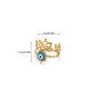 Wholesale Women's Brass Electroplated Devil's Eye Heart Eye Open Bracelet Ring