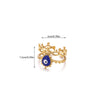 Wholesale Women's Brass Electroplated Devil's Eye Heart Eye Open Bracelet Ring