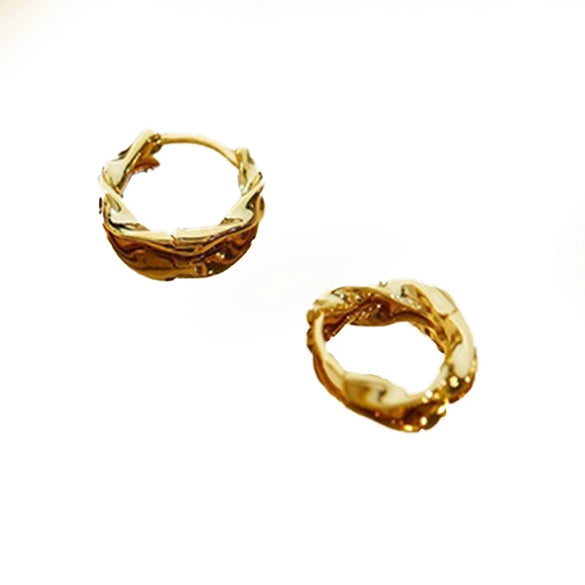 Wholesale Women's Brass Gold Plated Mobius Circle Earrings With Geometric Design