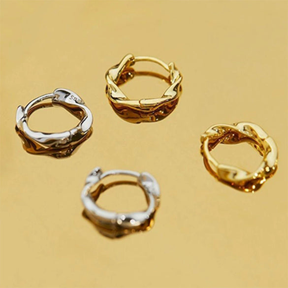Wholesale Women's Brass Gold Plated Mobius Circle Earrings With Geometric Design