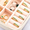 Wholesale Women's Brass Lace Green Zircon Geometric Earrings Gold Plated