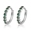 Wholesale Women's Brass Lace Green Zircon Geometric Earrings Gold Plated