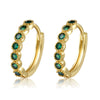 Wholesale Women's Brass Lace Green Zircon Geometric Earrings Gold Plated