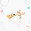 Wholesale Women's Brass Marine Animal Ring With Colorful Zircon Featuring Crab And Seahorse Designs