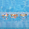 Wholesale Women's Brass Marine Animal Ring With Colorful Zircon Featuring Crab And Seahorse Designs