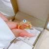 Wholesale Women's Brass Ring With Real Gold Plating Microinlaid Zircon And The Crown Pattern In Fashion Light Luxury Cold Style
