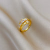 Wholesale Women's Brass Ring With The Crown Pattern And Real Gold Plating Microinlaid Light Luxury Cold Style