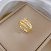 Wholesale Women's Brass Ring With The Crown Pattern And Real Gold Plating Microinlaid Light Luxury Cold Style