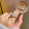 Wholesale Women's Brass Ring With The Crown Pattern Real Gold Electroplated Light Luxury Style