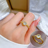 Wholesale Women's Brass Ring With The Crown Pattern Real Gold Electroplated Light Luxury Style