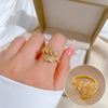 Wholesale Women's Brass Ring With The Crown Pattern Real Gold Electroplated Light Luxury Style