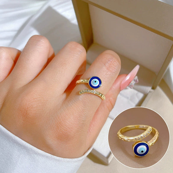 Wholesale Women's Brass Ring With The Crown Pattern Real Gold Electroplated Light Luxury Style