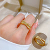 Wholesale Women's Brass Ring With The Crown Pattern Real Gold Electroplated Light Luxury Style