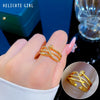Wholesale Women's Brass Ring With The Crown Pattern Real Gold Electroplated Light Luxury Style