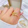 Wholesale Women's Brass Ring With The Crown Pattern Real Gold Electroplated Light Luxury Style