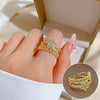 Wholesale Women's Brass Ring With The Crown Pattern Real Gold Electroplated Light Luxury Style