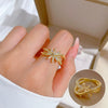 Wholesale Women's Brass Ring With The Crown Pattern Real Gold Electroplated Light Luxury Style