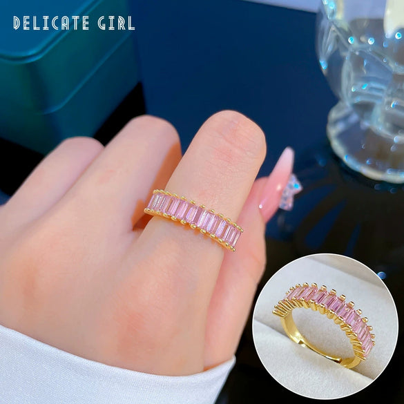 Wholesale Women's Brass Ring With The Crown Pattern Real Gold Electroplated Light Luxury Style