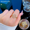 Wholesale Women's Brass Ring With The Crown Pattern Real Gold Electroplated Light Luxury Style
