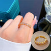 Wholesale Women's Brass Ring With The Crown Pattern Real Gold Electroplated Light Luxury Style