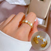 Wholesale Women's Brass Ring With The Crown Pattern Real Gold Electroplated Light Luxury Style