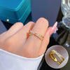 Wholesale Women's Brass Ring With The Crown Pattern Real Gold Electroplated Light Luxury Style