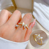 Wholesale Women's Brass Ring With The Crown Pattern Real Gold Electroplated Light Luxury Style