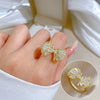 Wholesale Women's Brass Ring With The Crown Pattern Real Gold Electroplated Light Luxury Style