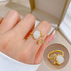 Wholesale Women's Brass Ring With The Crown Pattern Real Gold Electroplated Light Luxury Style