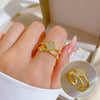 Wholesale Women's Brass Ring With The Crown Pattern Real Gold Electroplated Light Luxury Style