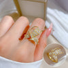 Wholesale Women's Brass Ring With The Crown Pattern Real Gold Electroplated Light Luxury Style
