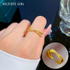 Wholesale Women's Brass Ring With The Crown Pattern Real Gold Electroplated Light Luxury Style
