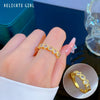 Wholesale Women's Brass Ring With The Crown Pattern Real Gold Electroplated Light Luxury Style