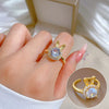 Wholesale Women's Brass Ring With The Crown Pattern Real Gold Electroplated Light Luxury Style
