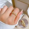 Wholesale Women's Brass Ring With The Crown Pattern Real Gold Electroplated Light Luxury Style