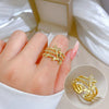 Wholesale Women's Brass Ring With The Crown Pattern Real Gold Electroplated Light Luxury Style