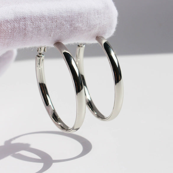 Wholesale Women's Brass 925 Silver Needle Geometric Exaggerated Electroplated Ring Earrings