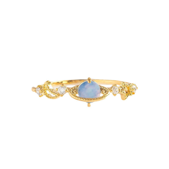 Wholesale Women's Brass Star Pattern Electroplated Planet Ring Fashion Jewelry