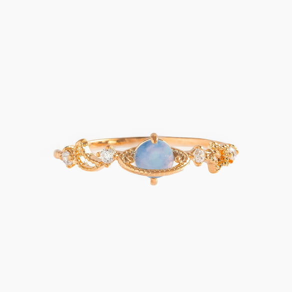 Wholesale Women's Brass Star Pattern Electroplated Planet Ring Fashion Jewelry