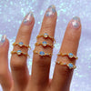 Wholesale Women's Brass Star Pattern Electroplated Planet Ring Fashion Jewelry